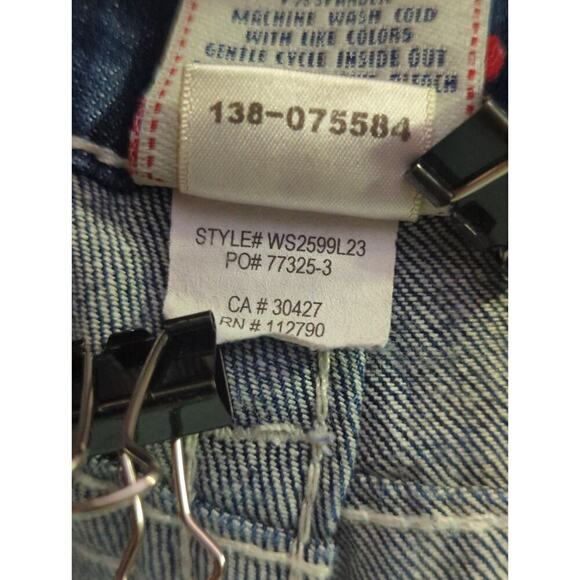 True Religion Jeans Woman's 28 Julie Dark Wash Bejeweled Y2K Button Pockets - Picture 12 of 14